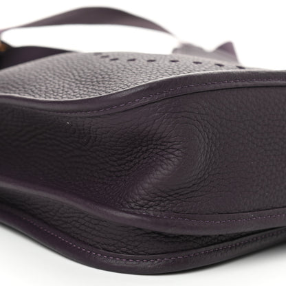 Hermes Taurillon Clemence Evelyne III PM Raisin 9 of 10