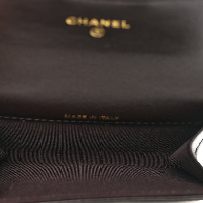 Chanel Lambskin Quilted Flap Card Holder Wallet Dark Brown 5 of 9