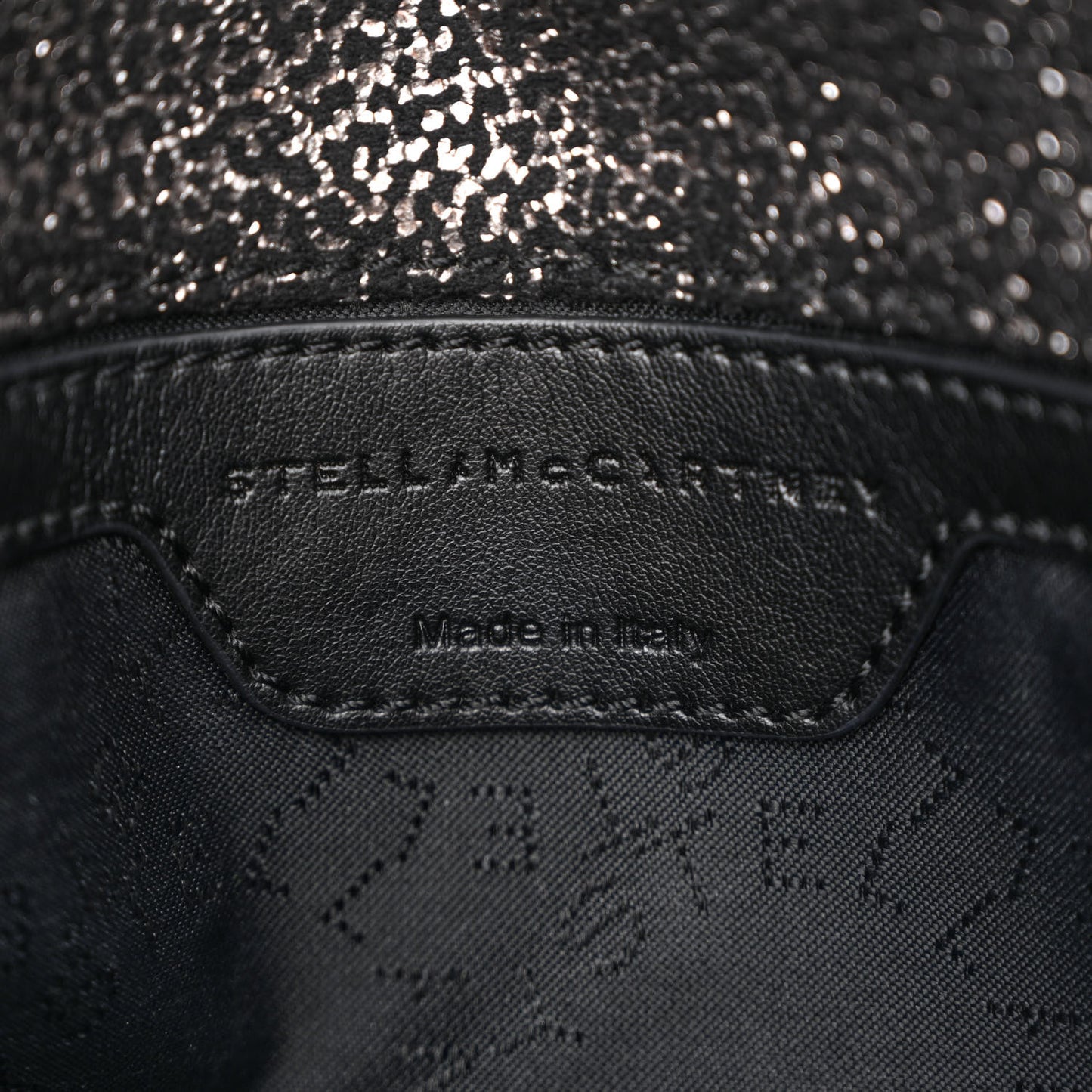 Chamois Shiny Dotted Mini Falabella Crossbody Bag Ruthenium