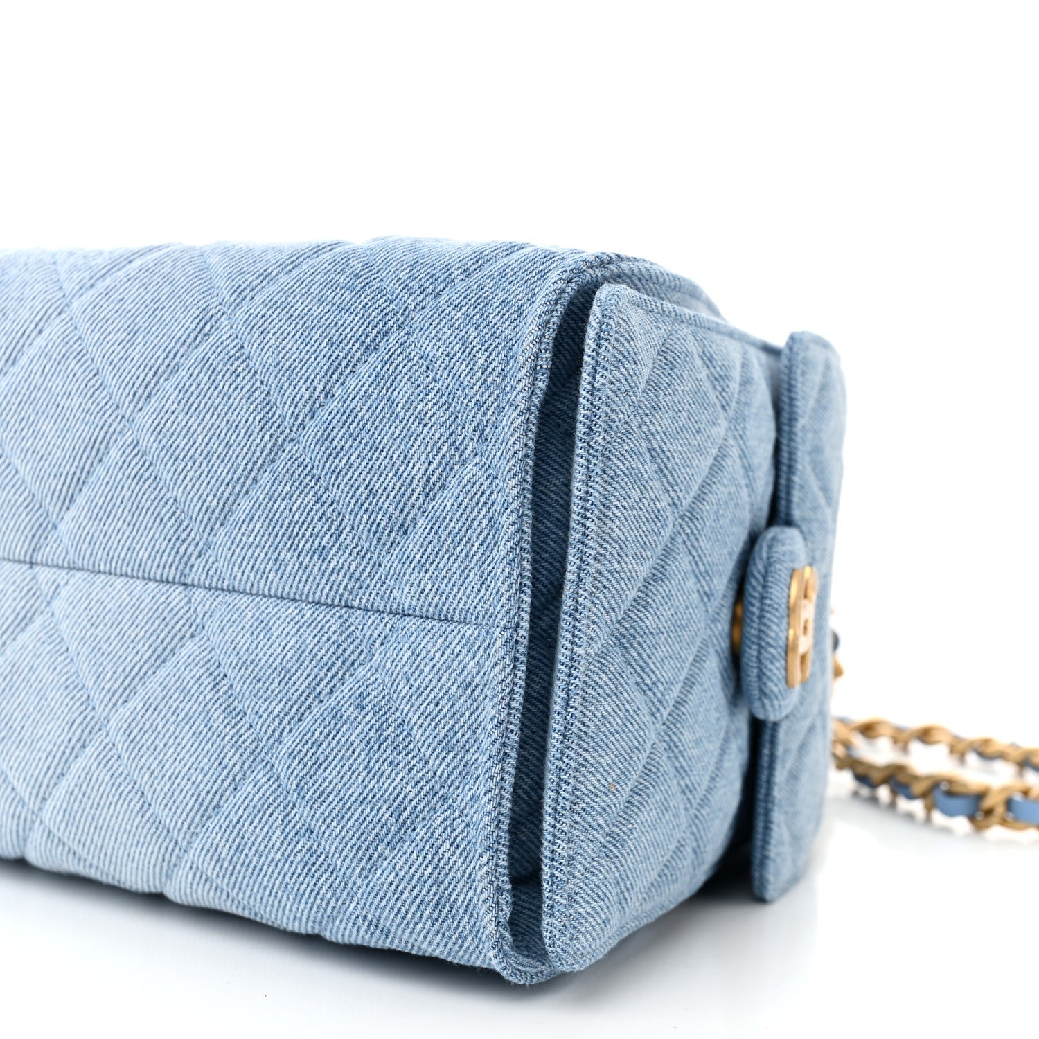 Chanel Washed Denim Quilted Small Chanel 25 Handbag Blue 10 of 11