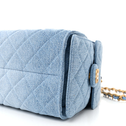 Chanel Washed Denim Quilted Small Chanel 25 Handbag Blue 10 of 11