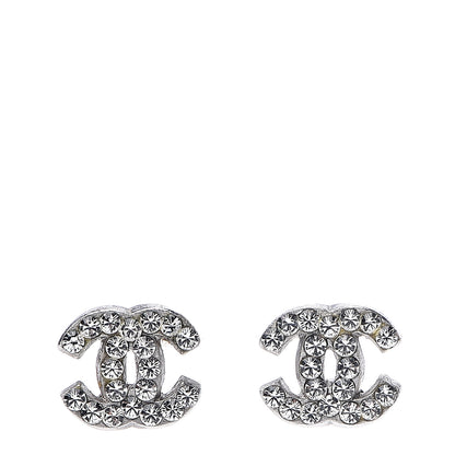 Chanel Crystal Mini Timeless CC Earrings Silver 1 of 5