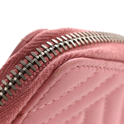 Chanel Lambskin Quilted Crossing Zip Around Coin Purse Pink 9 of 10