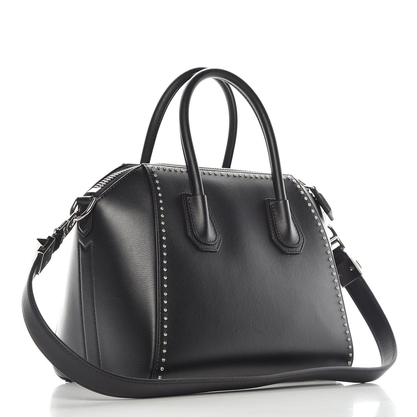 Calfskin Small Studded Antigona Black