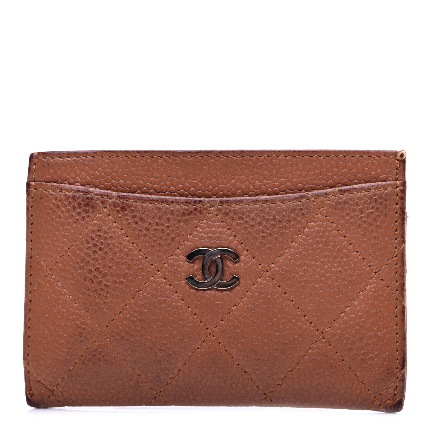 Chanel Caviar Quilted Card Holder Brown 1 of 13