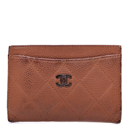 Chanel Caviar Quilted Card Holder Brown 1 of 13