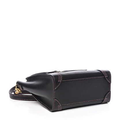 Celine Smooth Calfskin Multicolor Stitch Nano Luggage Black 4 of 13