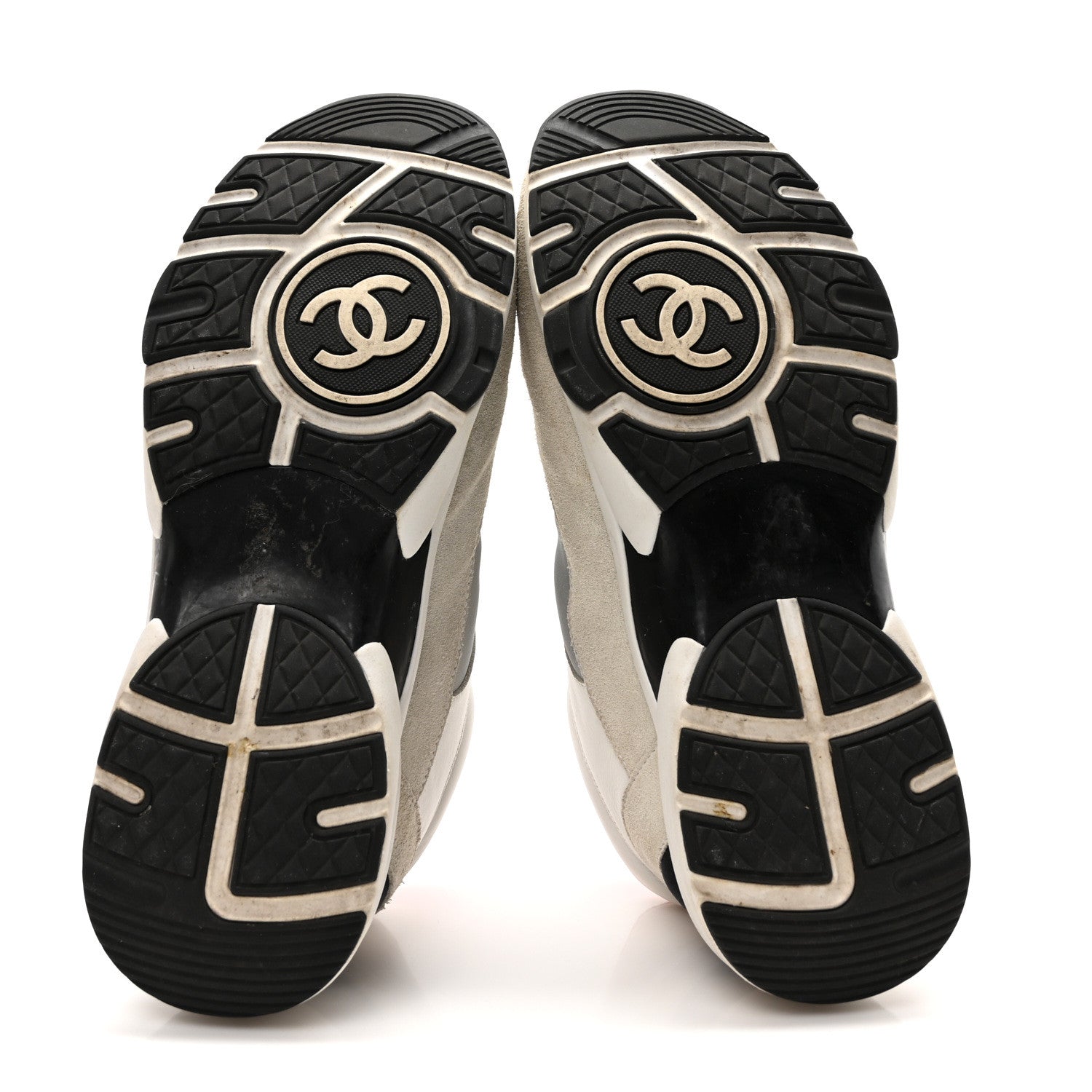 Chanel Calfskin Fabric Sneakers 40.5 White Silver Fluo Pink 5 of 7