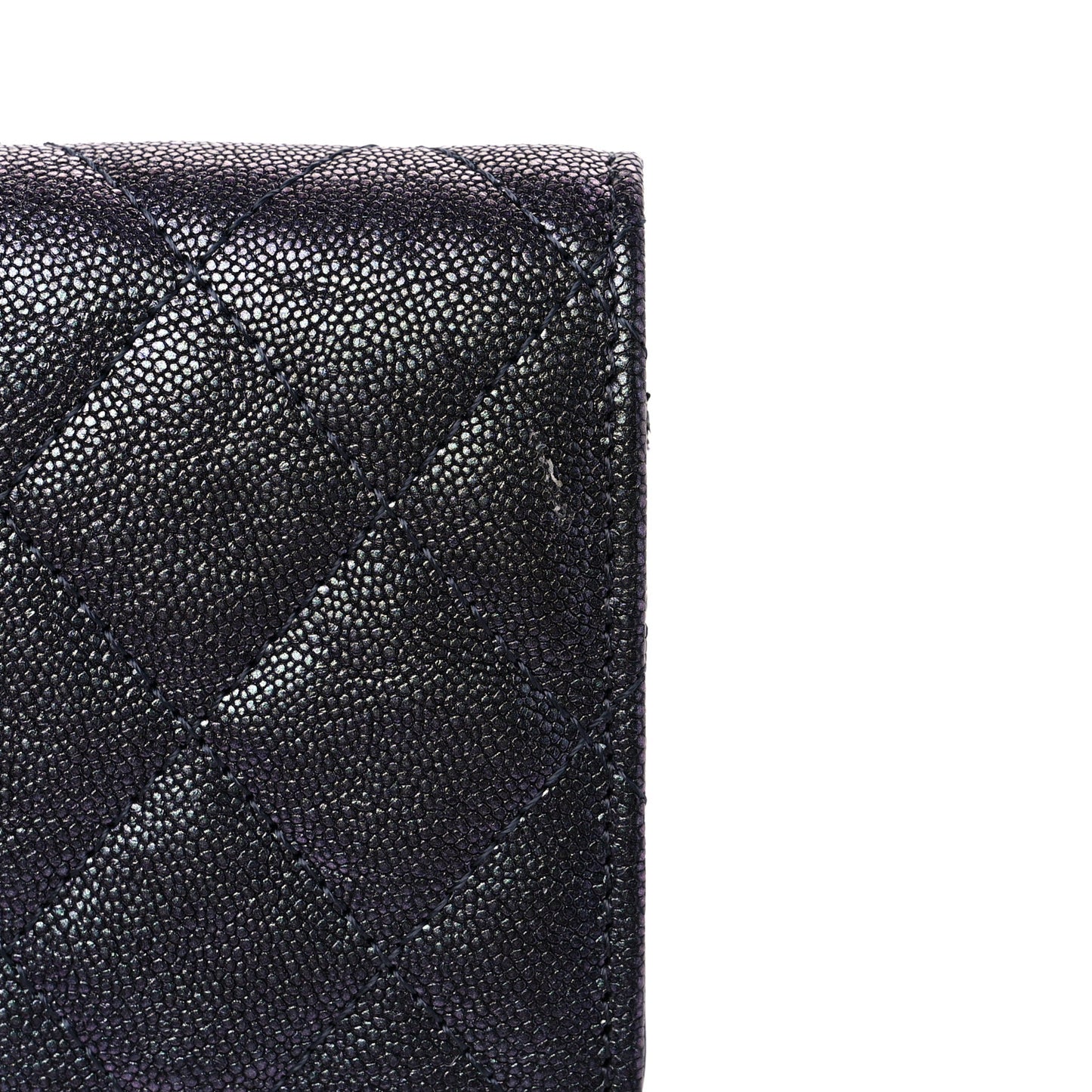 Iridescent Caviar Night by the C Pouch Clutch Black