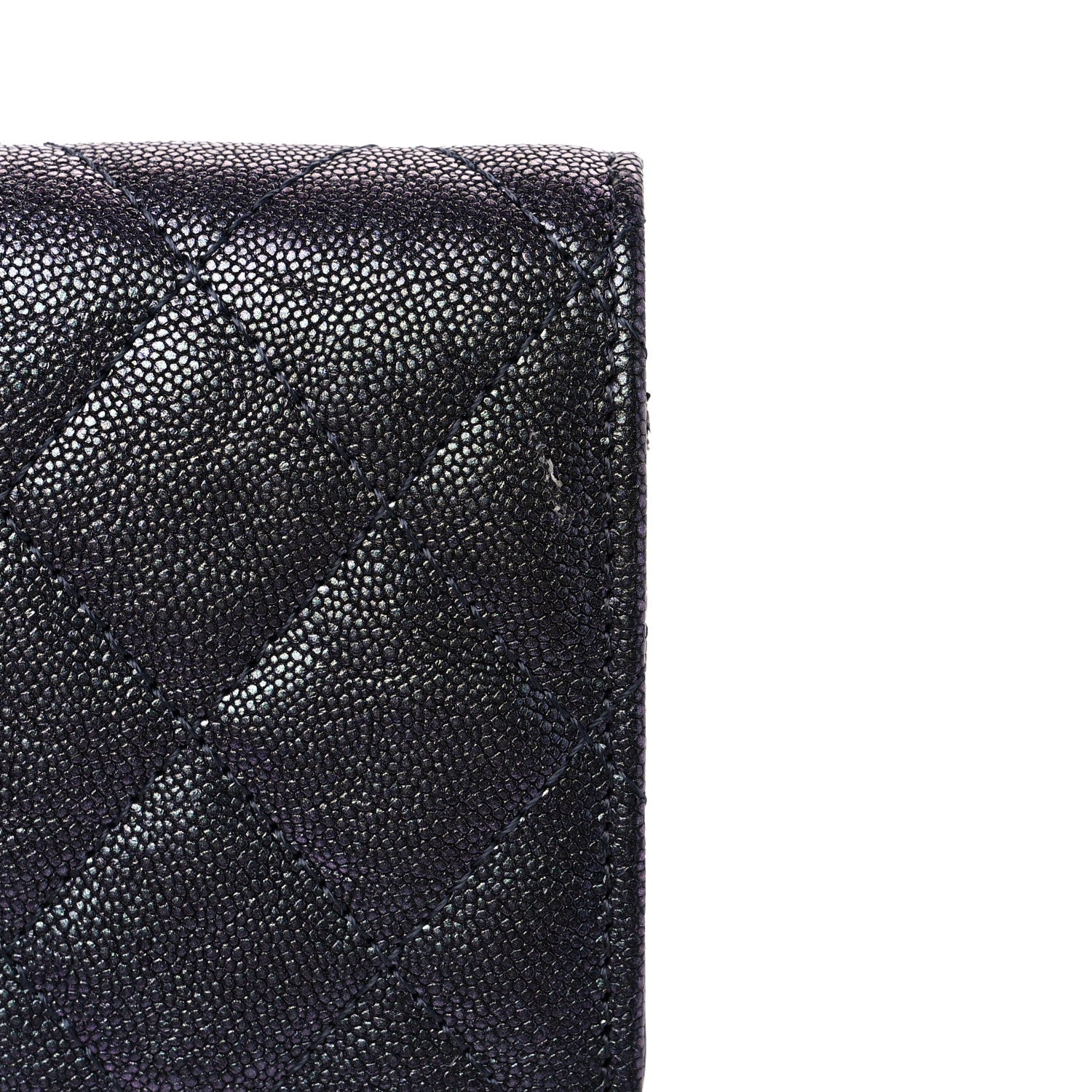Chanel Iridescent Caviar Night by the C Pouch Clutch Black 11 of 11