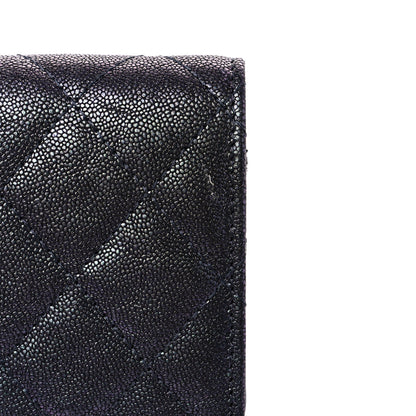 Chanel Iridescent Caviar Night by the C Pouch Clutch Black 11 of 11