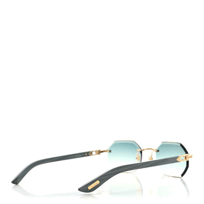 Cartier Wood Elongated C de Cartier Rimless Sunglasses Green 4 of 7