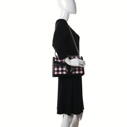 Gucci Vintage Tweed Check Small Dionysus Shoulder Bag White Hibiscus Red Marine 2 of 15