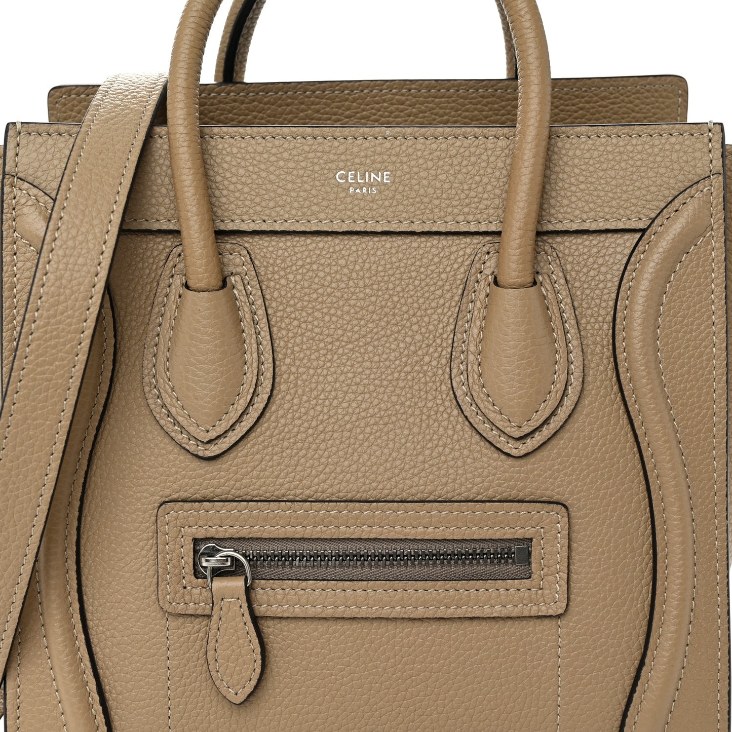Drummed Calfskin Nano Luggage Dune