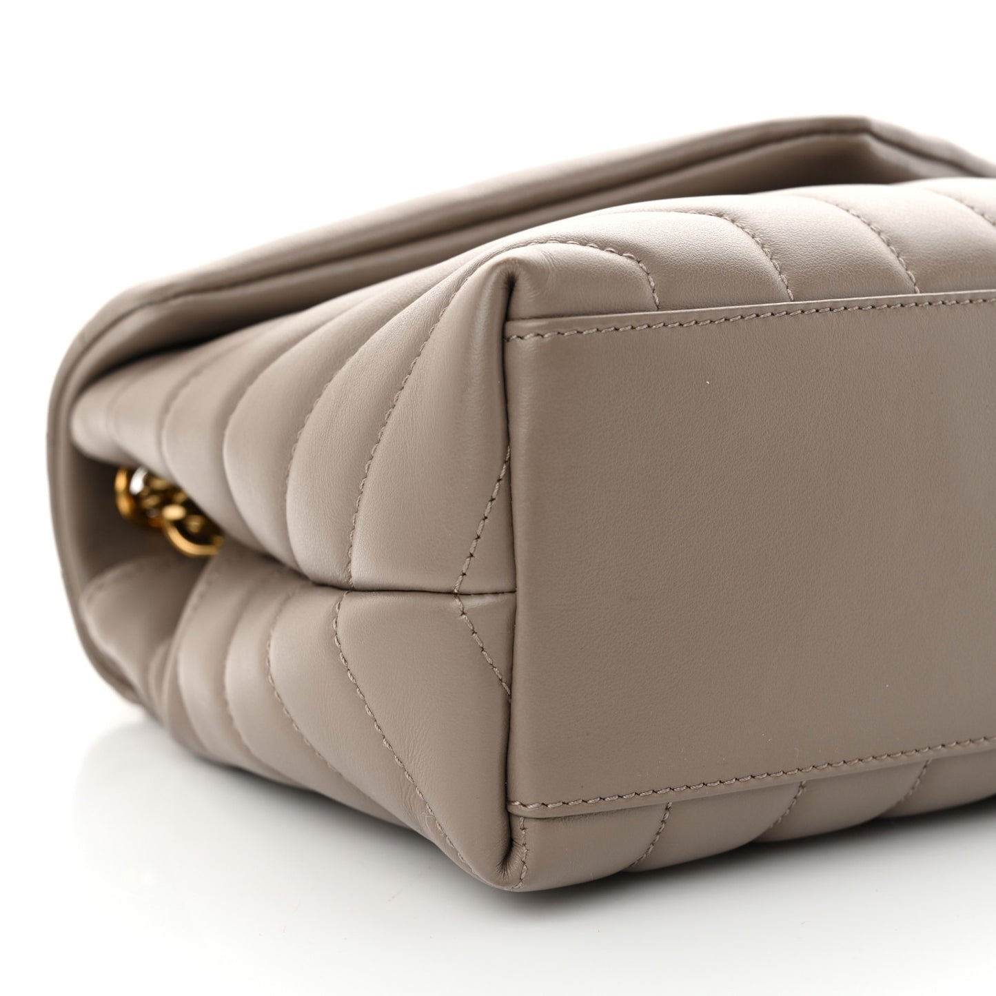 Calfskin Y Quilted Monogram Small Loulou Chain Satchel Taupe