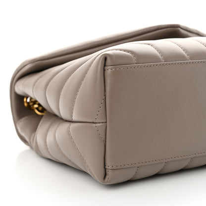 Saint Laurent Calfskin Y Quilted Monogram Small Loulou Chain Satchel Taupe 9 of 10