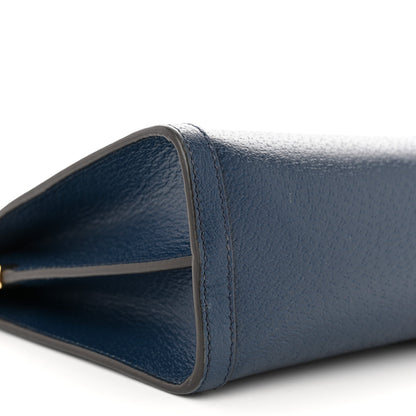 Gucci Textured Calfskin Web Medium Ophidia Chain Shoulder Bag Blue Agata 9 of 11