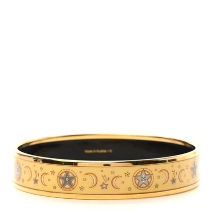 Hermes Enamel Printed Medium Moon Stars Bracelet 70 Yellow 3 of 5