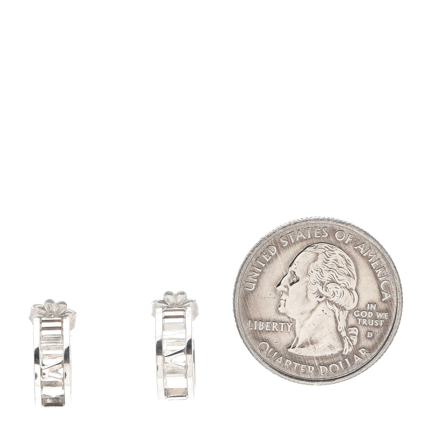 Tiffany Sterling Silver Small Atlas Open Hoop Earrings 2 of 5