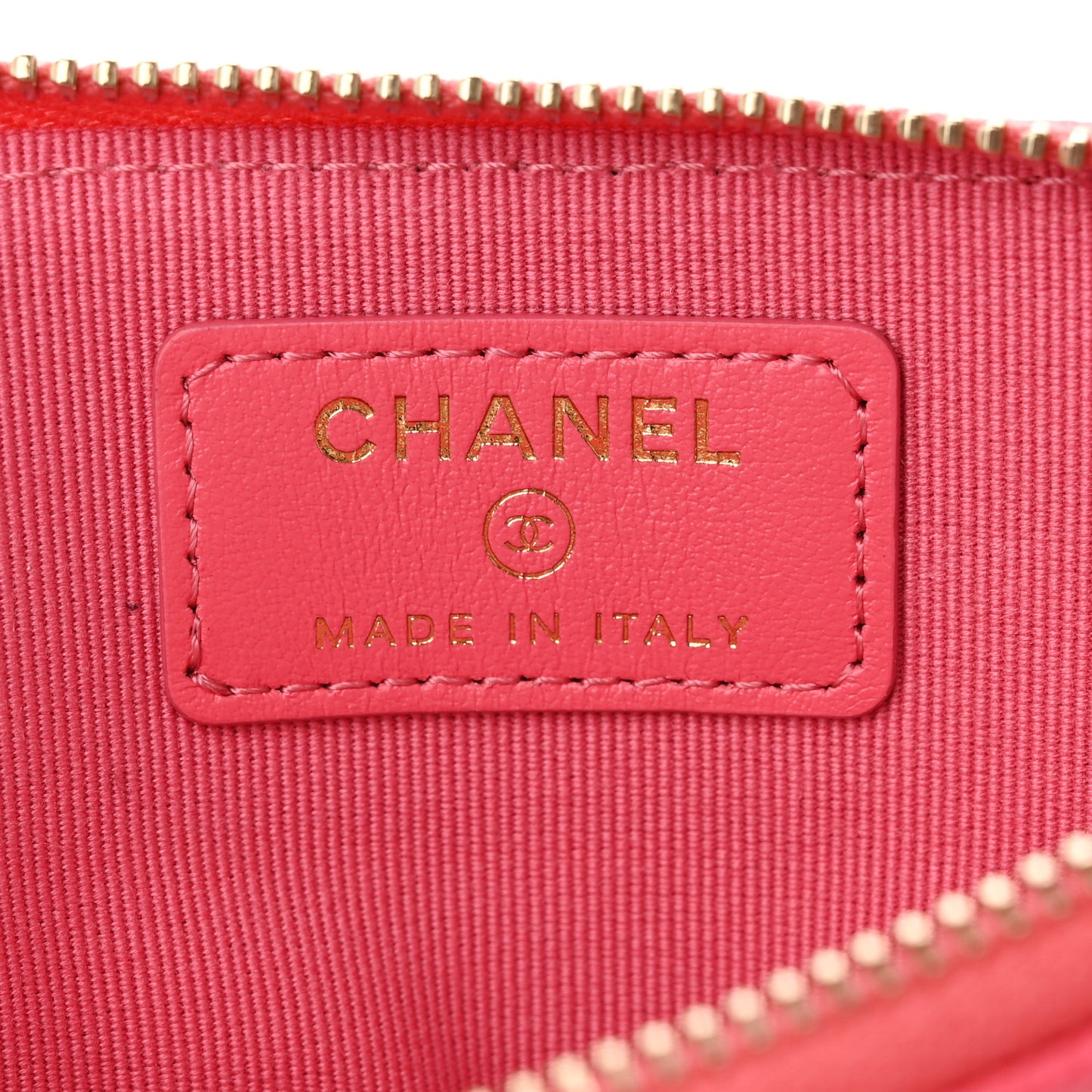 Caviar Quilted Zip Card Holder Wallet Pink