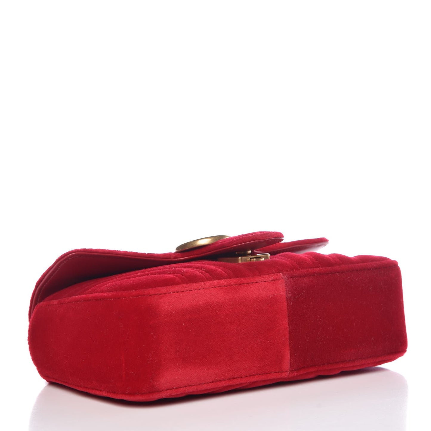 Velvet Matelasse Mini GG Marmont Shoulder Bag Hibiscus Red