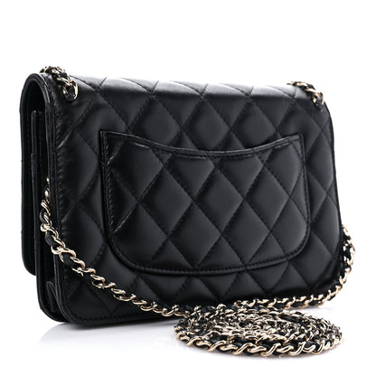 Chanel Lambskin Quilted Chain Around Wallet On Chain WOC Black 3 of 15
