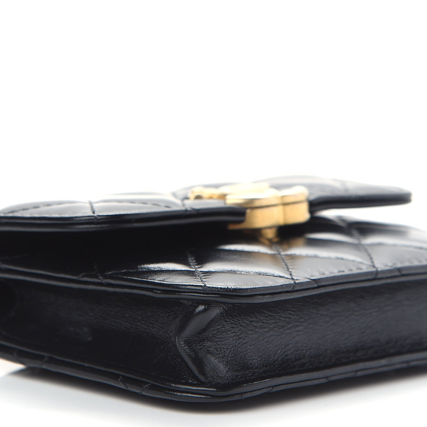 Chanel Calfskin Quilted Perfect Fit Coin Purse With Chain Black 9 of 10