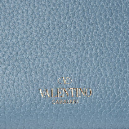 Valentino Garavani Pebbled Calfskin Medium Rockstud Flip Lock Crossbody Bag Light Blue 8 of 10
