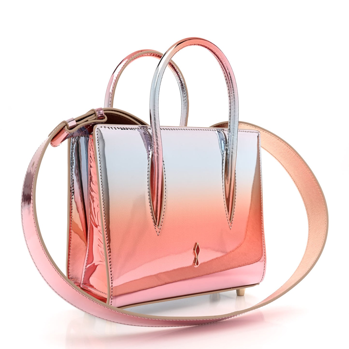 Mirror Degrade Spikes Loubinthesky Mini Paloma Leche Gold