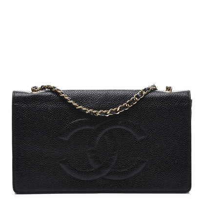 Chanel Caviar Timeless CC Wallet On Chain WOC Black 1 of 11