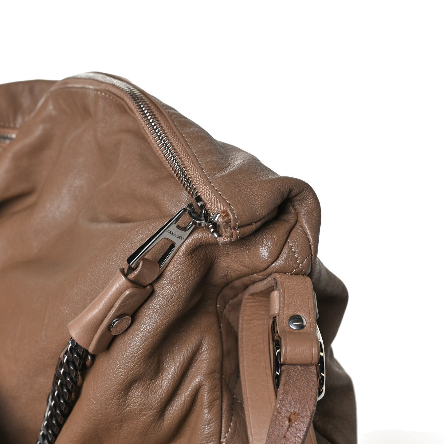 Lambskin Biker Hobo Beige