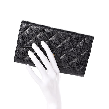 Chanel Caviar Quilted Large Flap Wallet Black 2 of 9