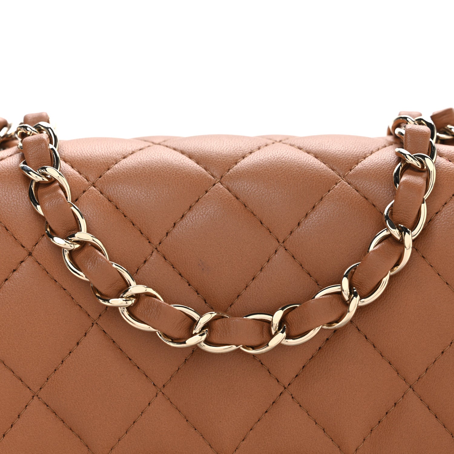 Chanel Lambskin Quilted Mini Square Flap Brown 8 of 10