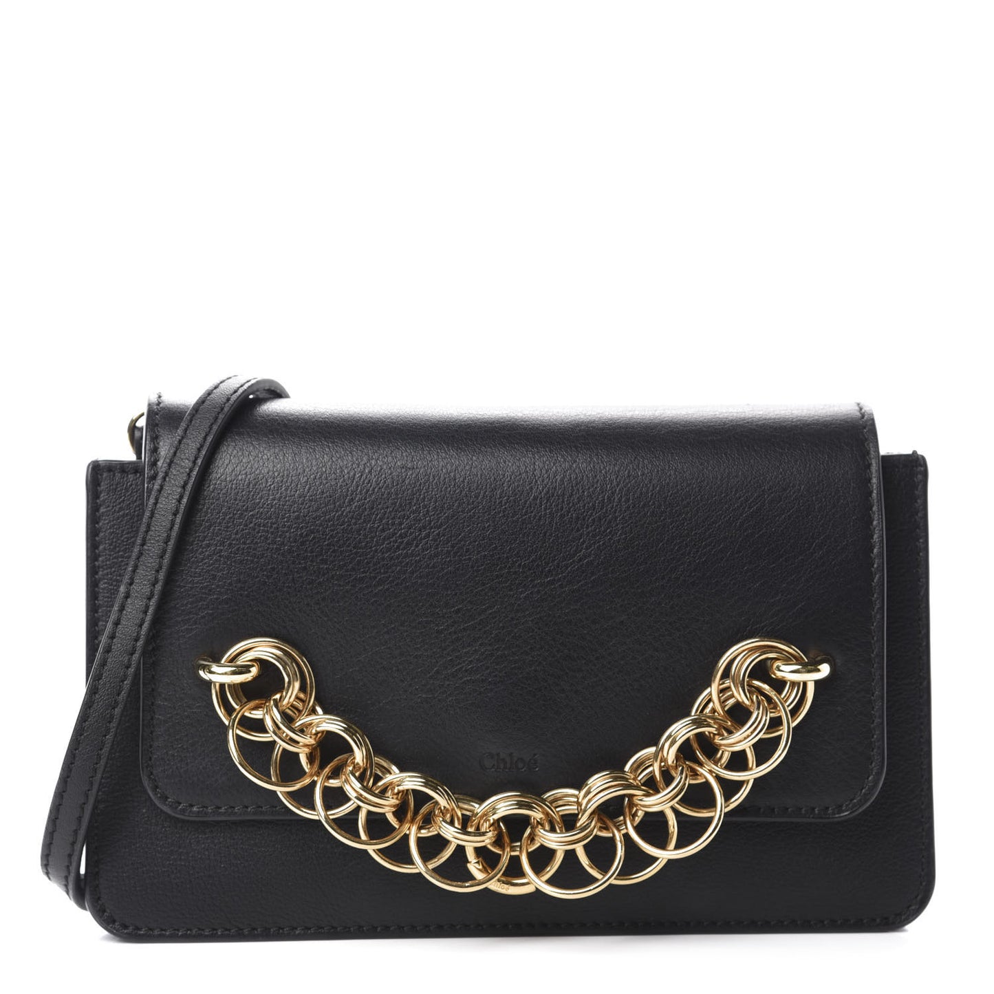 Smooth Calfskin Drew Bijou Clutch Black