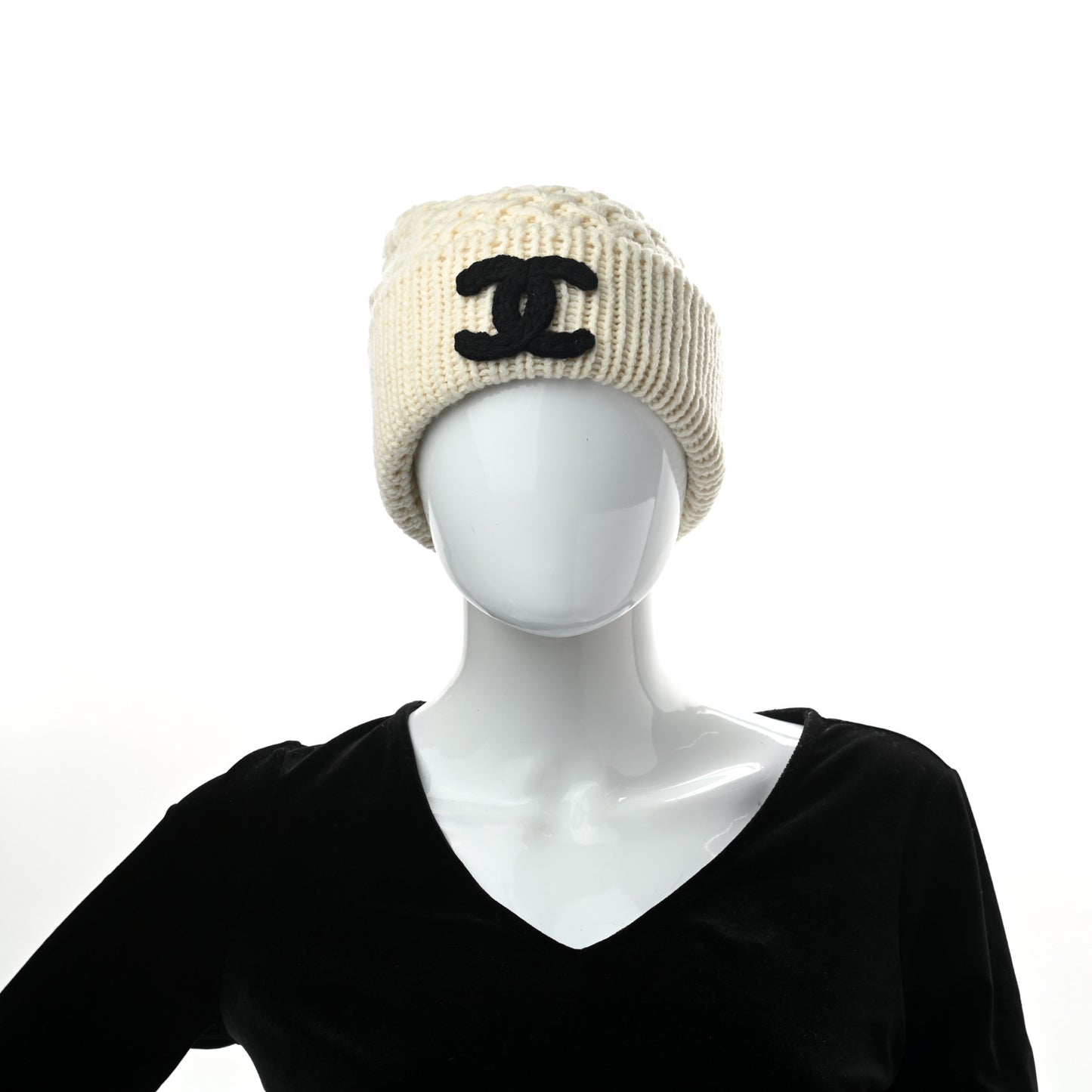 Cashmere CC Beanie Hat Ivory