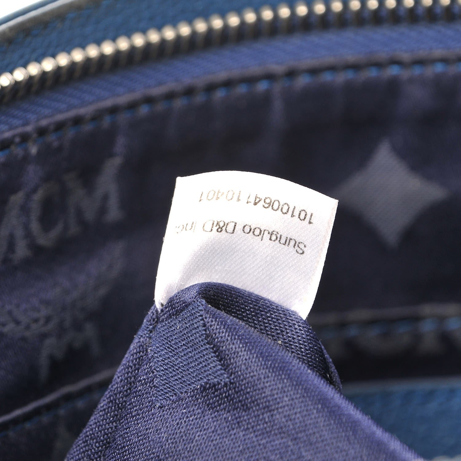 MCM Calfskin Studded Tote Bag Blue 7 of 24