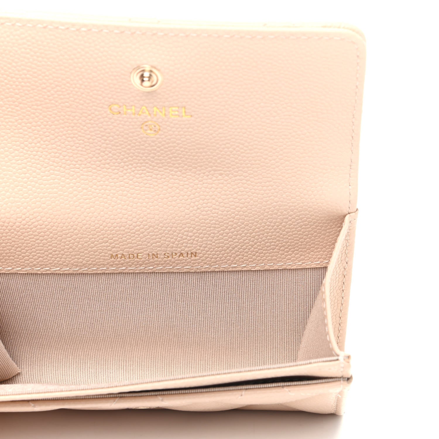 Chanel Caviar Pearl Quilted Coco Candy Flap Card Holder Beige 5 of 9