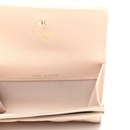 Chanel Caviar Pearl Quilted Coco Candy Flap Card Holder Beige 5 of 9