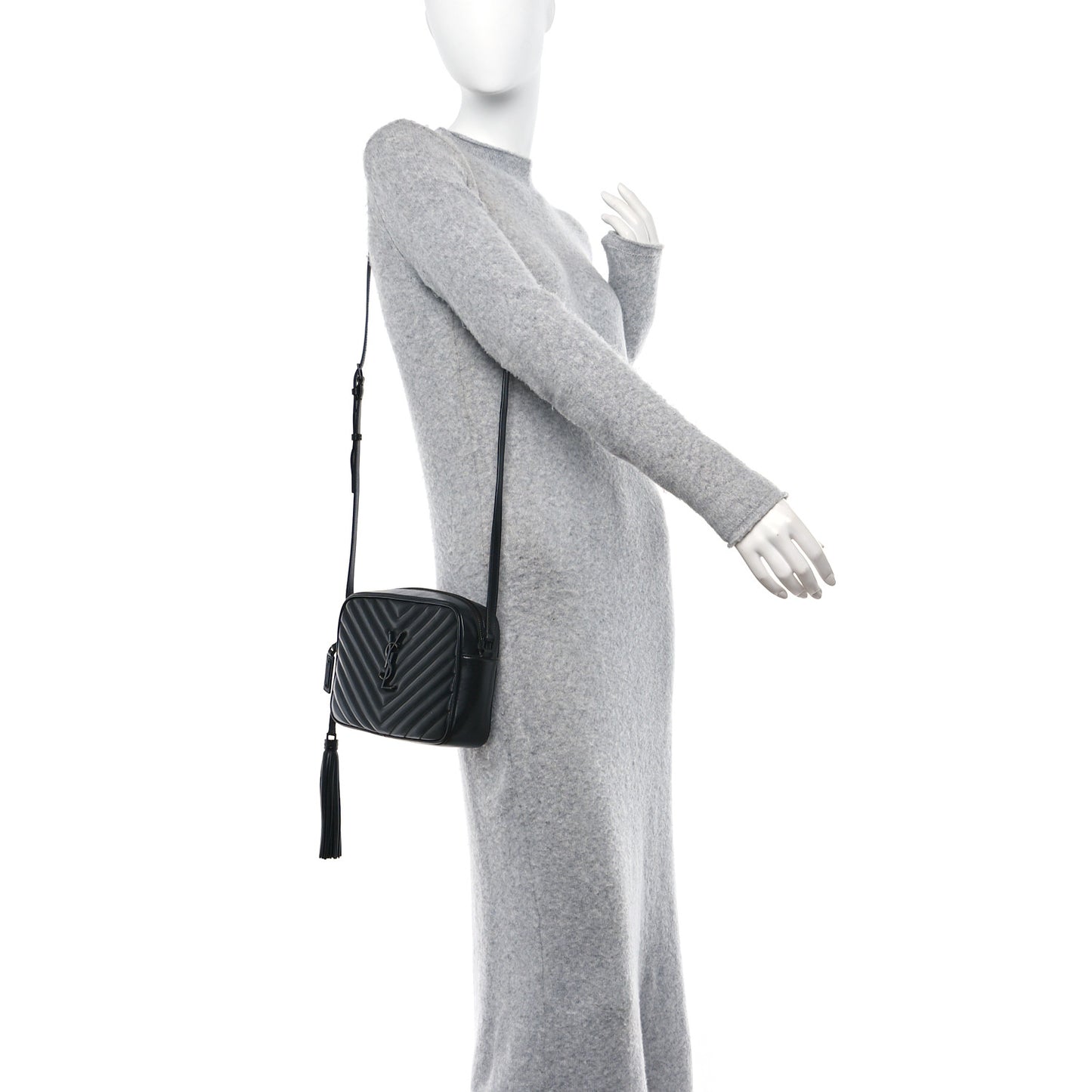 Calfskin Matelasse Monogram Monochrome Lou Camera Bag Black