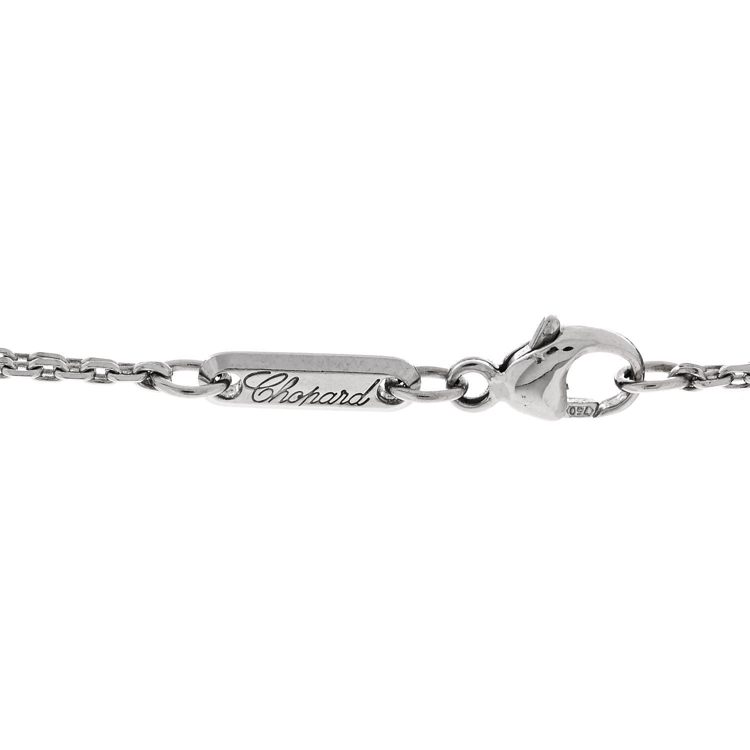 Chopard 18K White Gold Diamond Happy Spirit Pendant Necklace 7 of 8