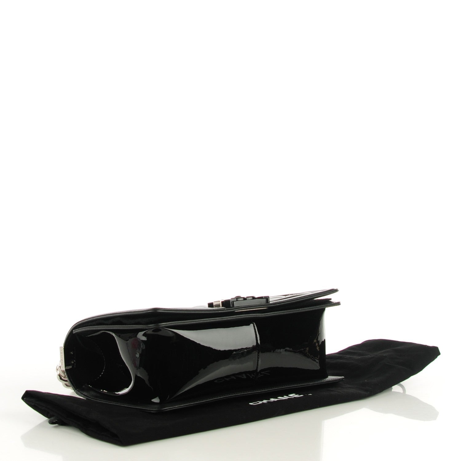 Chanel Patent Calfskin Quilted Medium Plexiglass Boy Flap Black 4 of 9