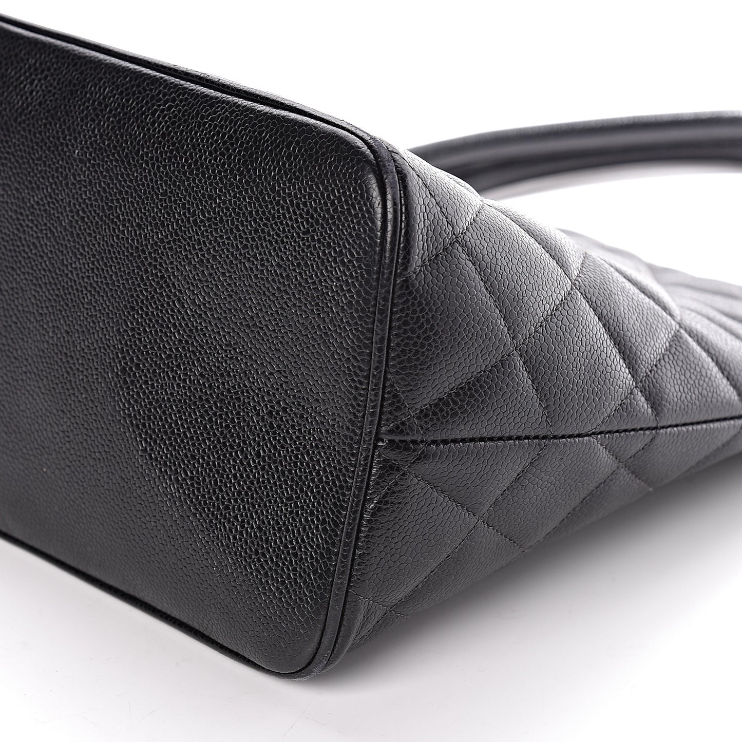 Caviar Quilted Medallion Tote Black
