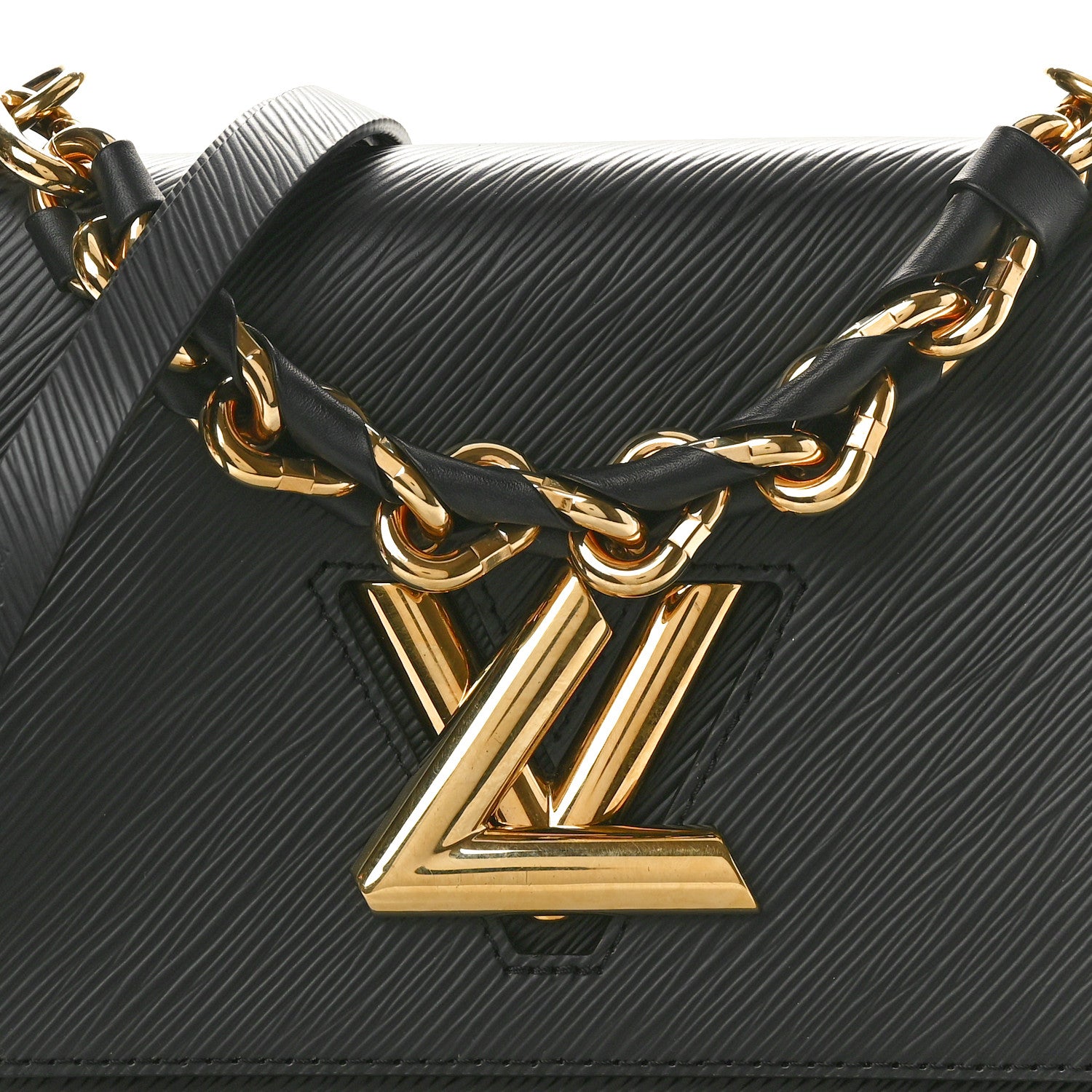 Louis Vuitton Epi Twist Braided Strap Shoulder Bag MM Black 7 of 9
