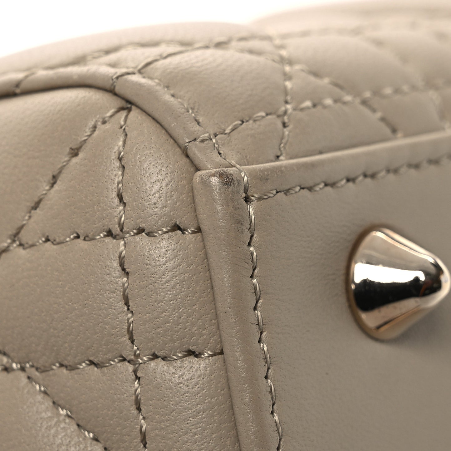 Lambskin Cannage Small Lucky Badges My Lady Dior Beige