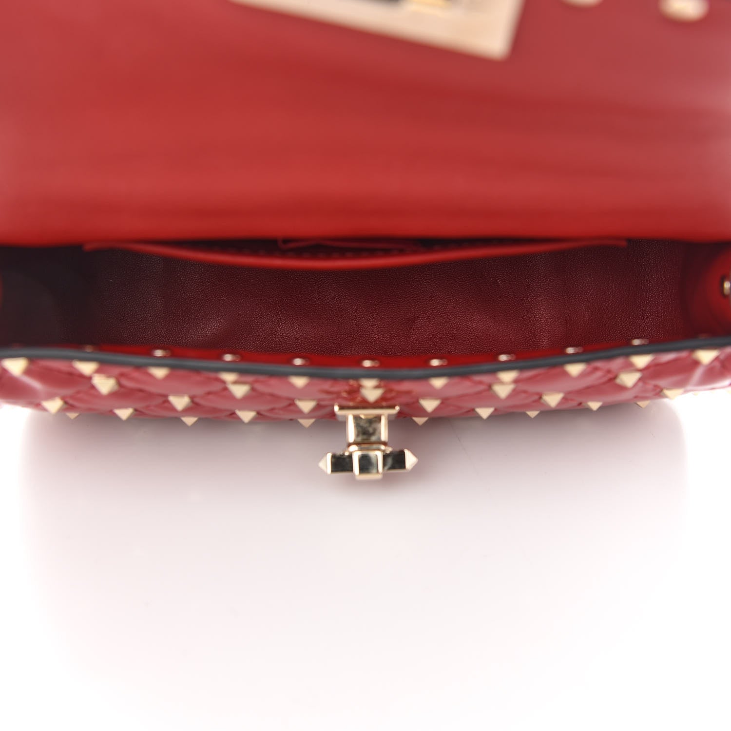 Valentino Garavani Patent Small Rockstud Spike Shoulder Bag Rosso Valentino 5 of 8