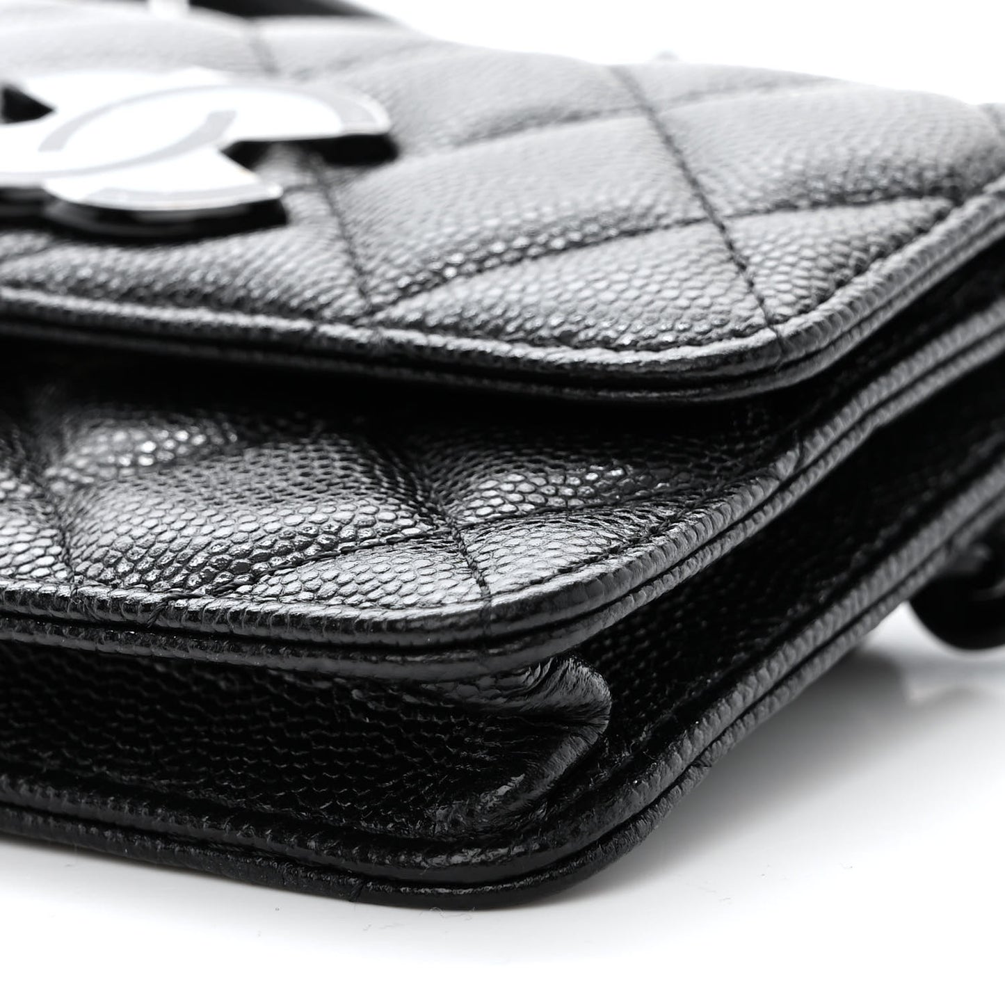 Caviar Quilted Incognito Belt Flap Card Holder Black