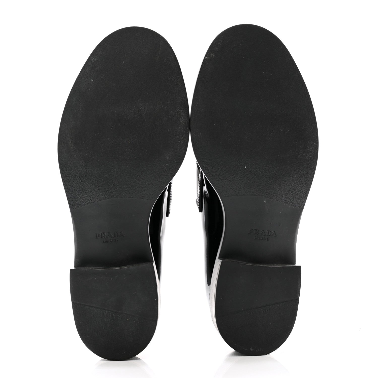 Prada Vernice Triangle 50mm Loafers 38.5 Black 5 of 10