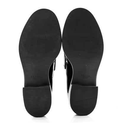 Prada Vernice Triangle 50mm Loafers 38.5 Black 5 of 10