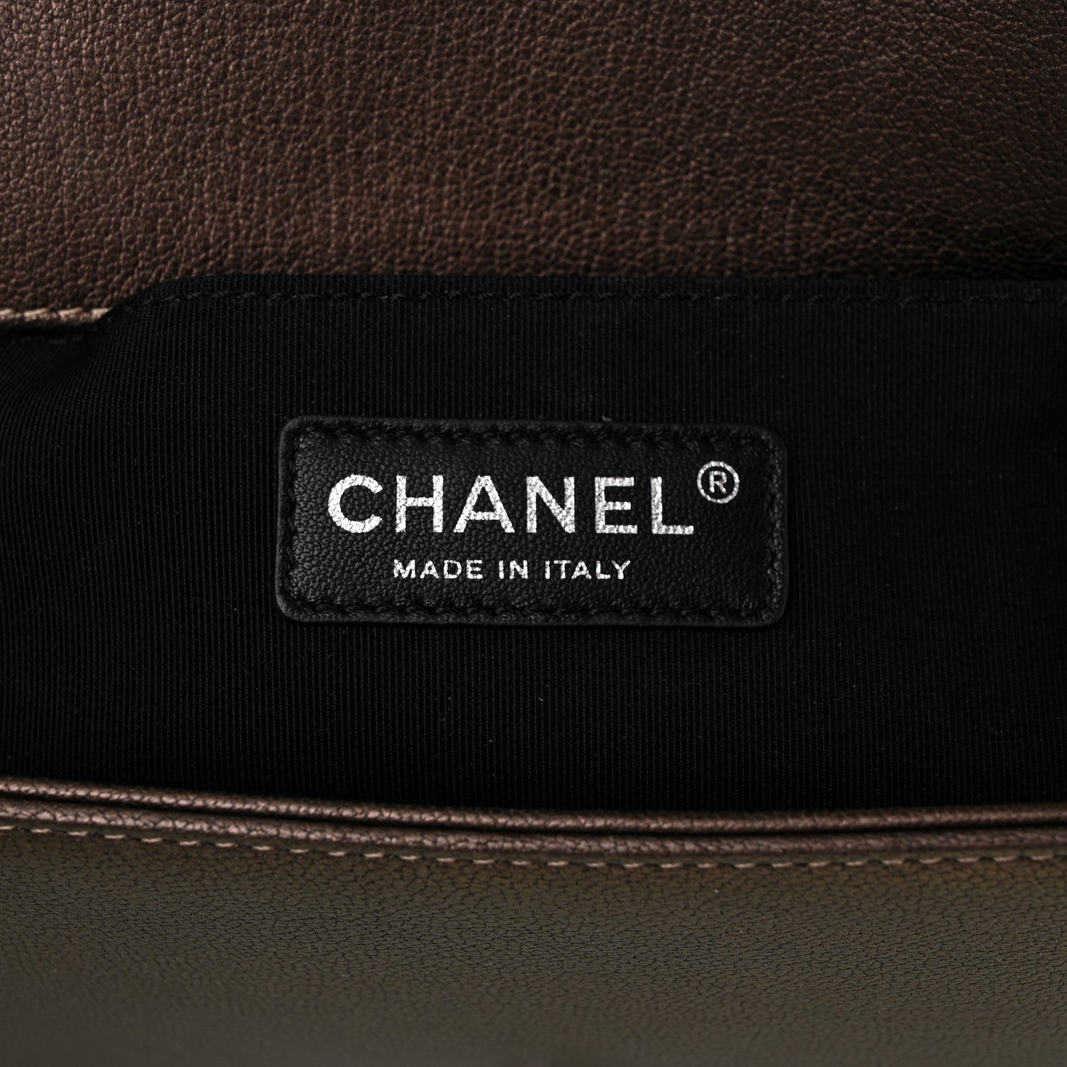 Chanel Iridescent Goatskin Quilted Medium Boy Flap Dark Gold 6 of 11