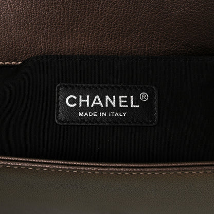 Chanel Iridescent Goatskin Quilted Medium Boy Flap Dark Gold 6 of 11